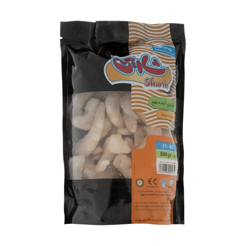 میگو آماده طبخ منجمد سایز 31-40 شارین - 500 گرم